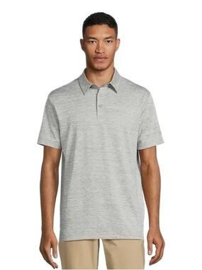 Men's Heathered Light Gray Short-Sleeve Polo